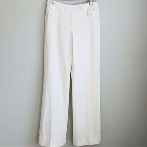 Loft off white wide leg cuffed pants.